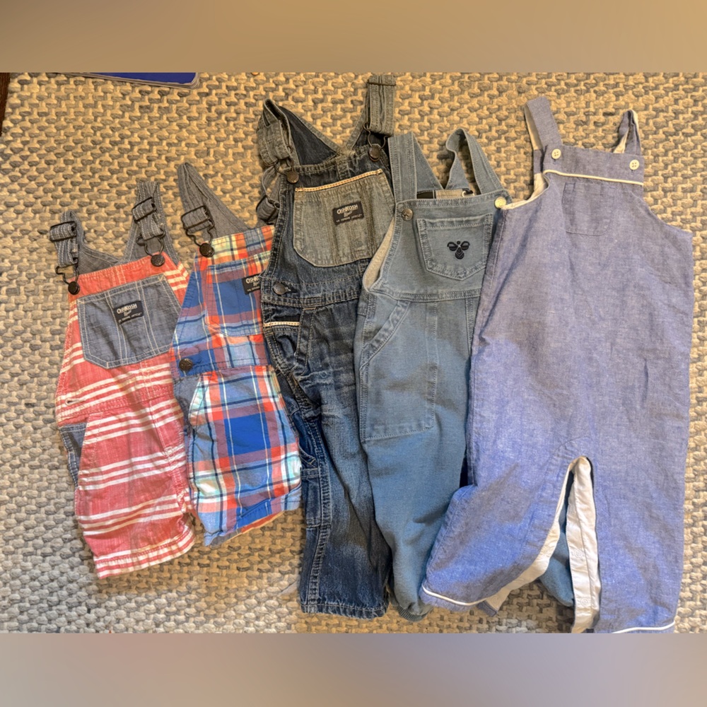 5 12mo Overalls - OshKosh, Hummel, and Jack and Janie